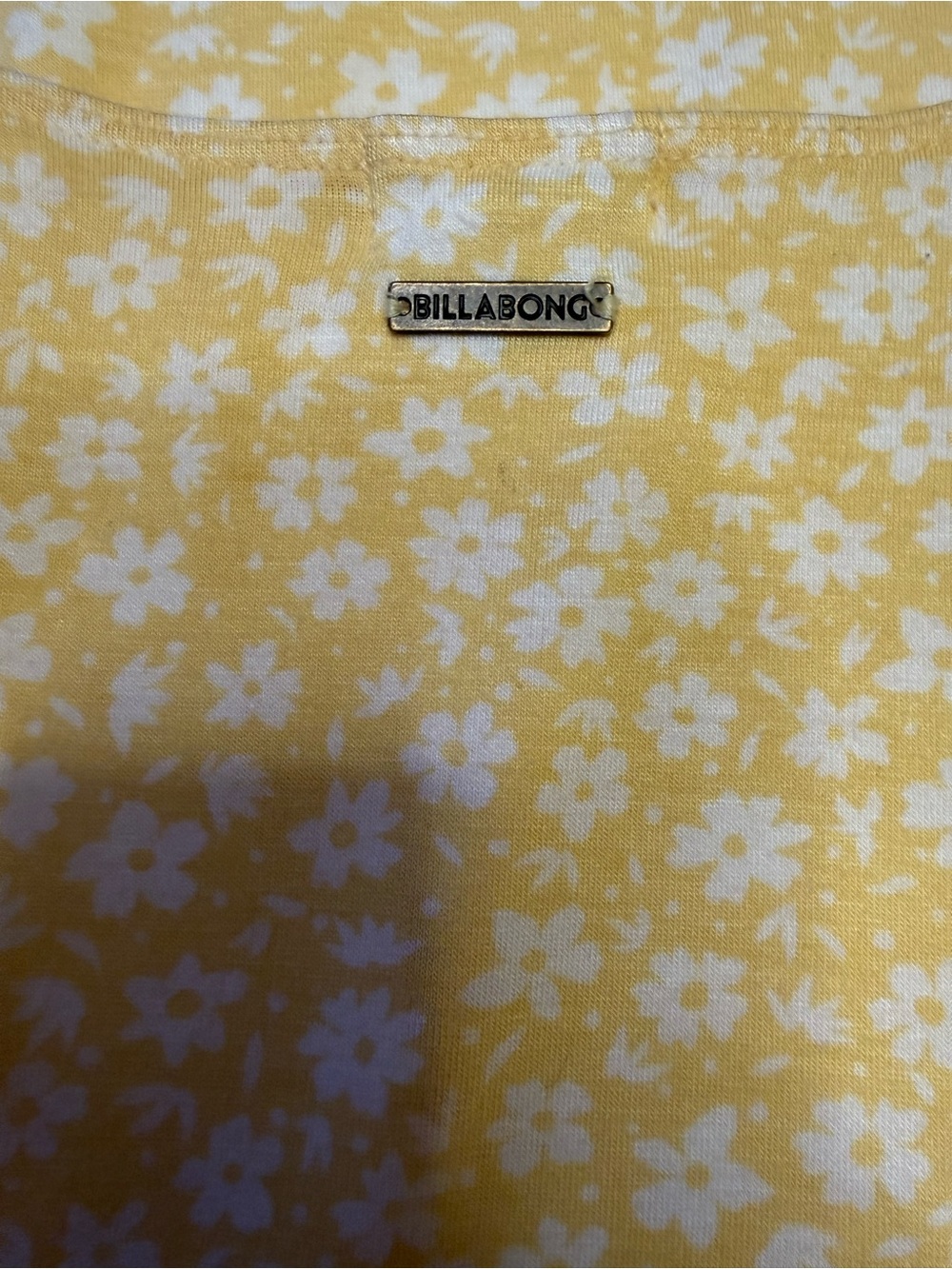 Billabong Yellow Floral Wrap Midi Dress Women’s Size M Short Sleeve Boho Casual - Picture 5 of 5